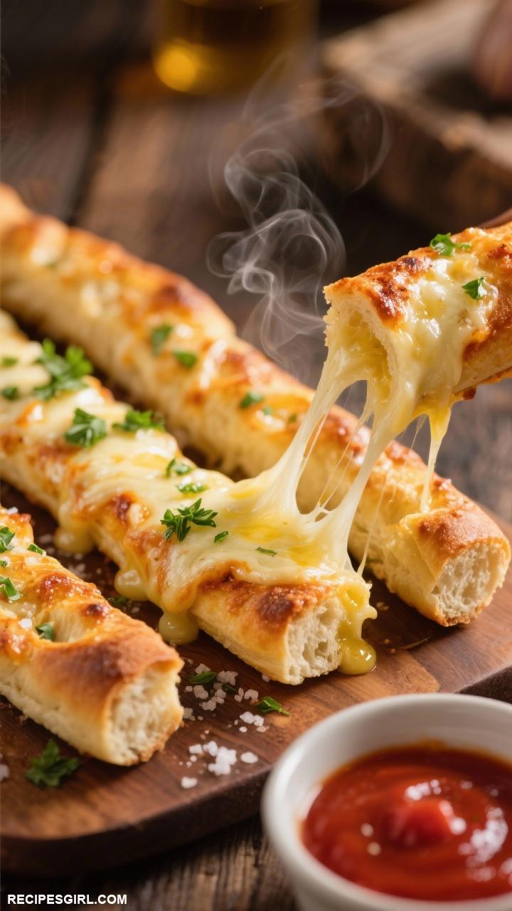 appetizer recipes Cheesy Garlic Breadsticks