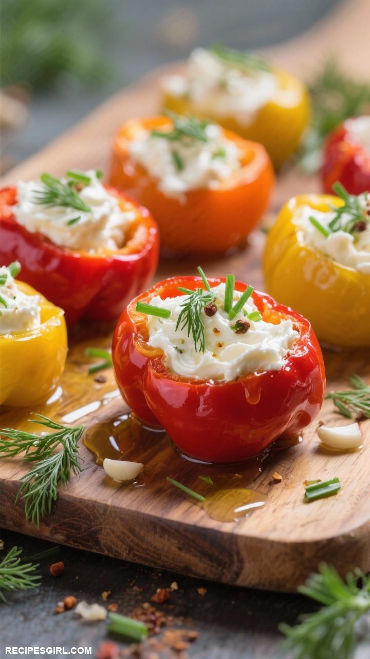 appetizer recipes Stuffed Mini Peppers with Cream Cheese and Herbs