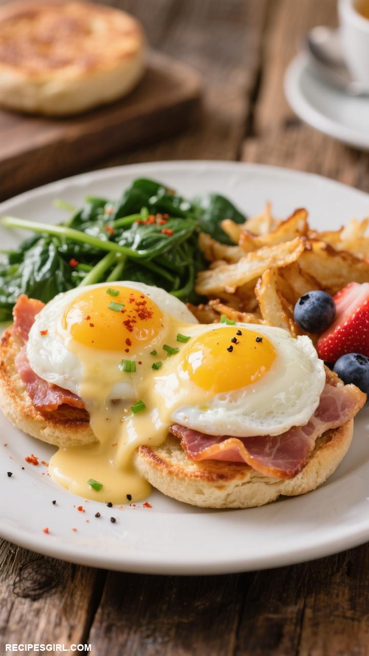brunch ideas Classic Eggs Benedict with Hollandaise Sauce