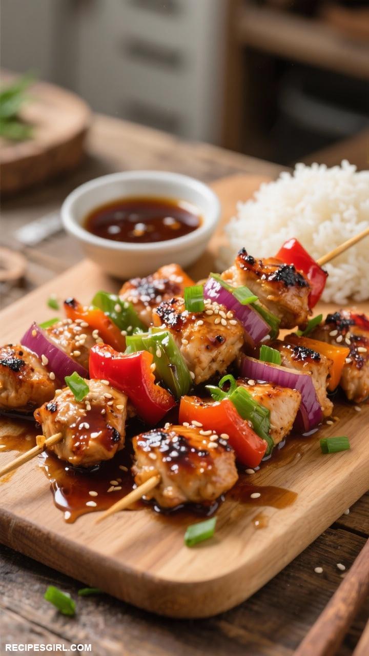 chicken recipes 7. Teriyaki Chicken Skewers
