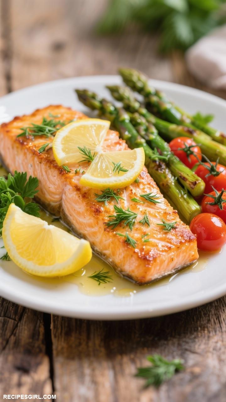 dinner ideas Baked Salmon with Dill and Lemon
