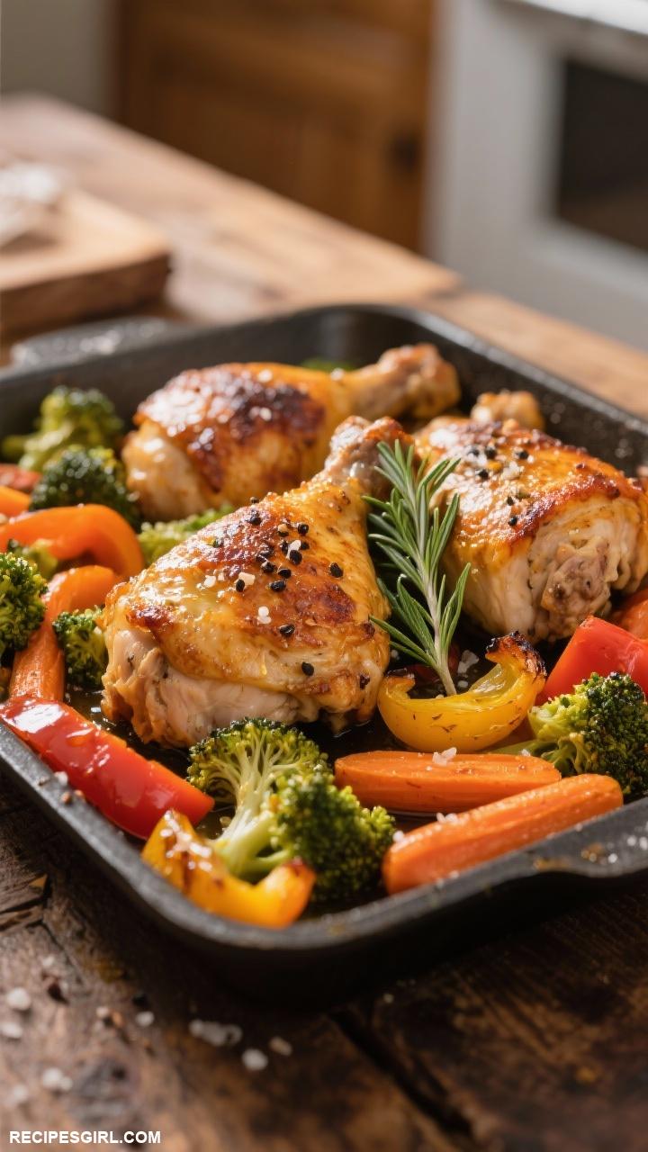 dinner ideas One Pan Chicken and Roasted Vegetables