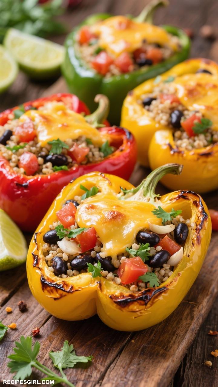 dinner ideas Stuffed Bell Peppers with Quinoa and Black Beans