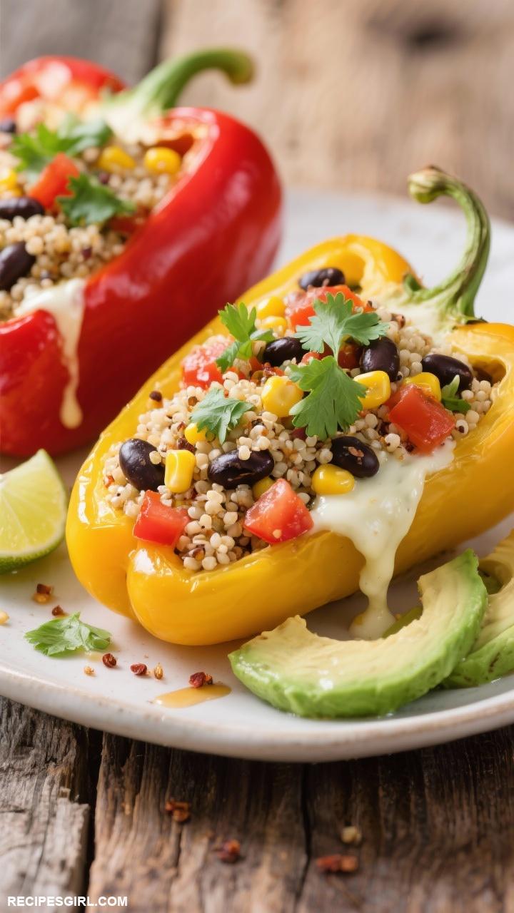 lunch ideas Quinoa and Black Bean Stuffed Peppers